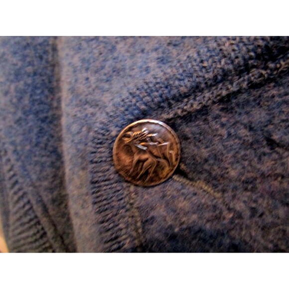 Vintage Geiger Austria Wool Coat Blue Lined Knit Sleeves Womens Sz 38 US M/L - Picture 4 of 11